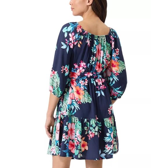 Tommy Bahama Womens Blue Island Flora Cover up Dress Sz M NEW - Picture 2 of 7